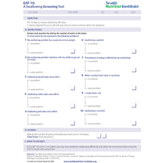 EAT-10 DYSPHAGIA SCREENING TOOL